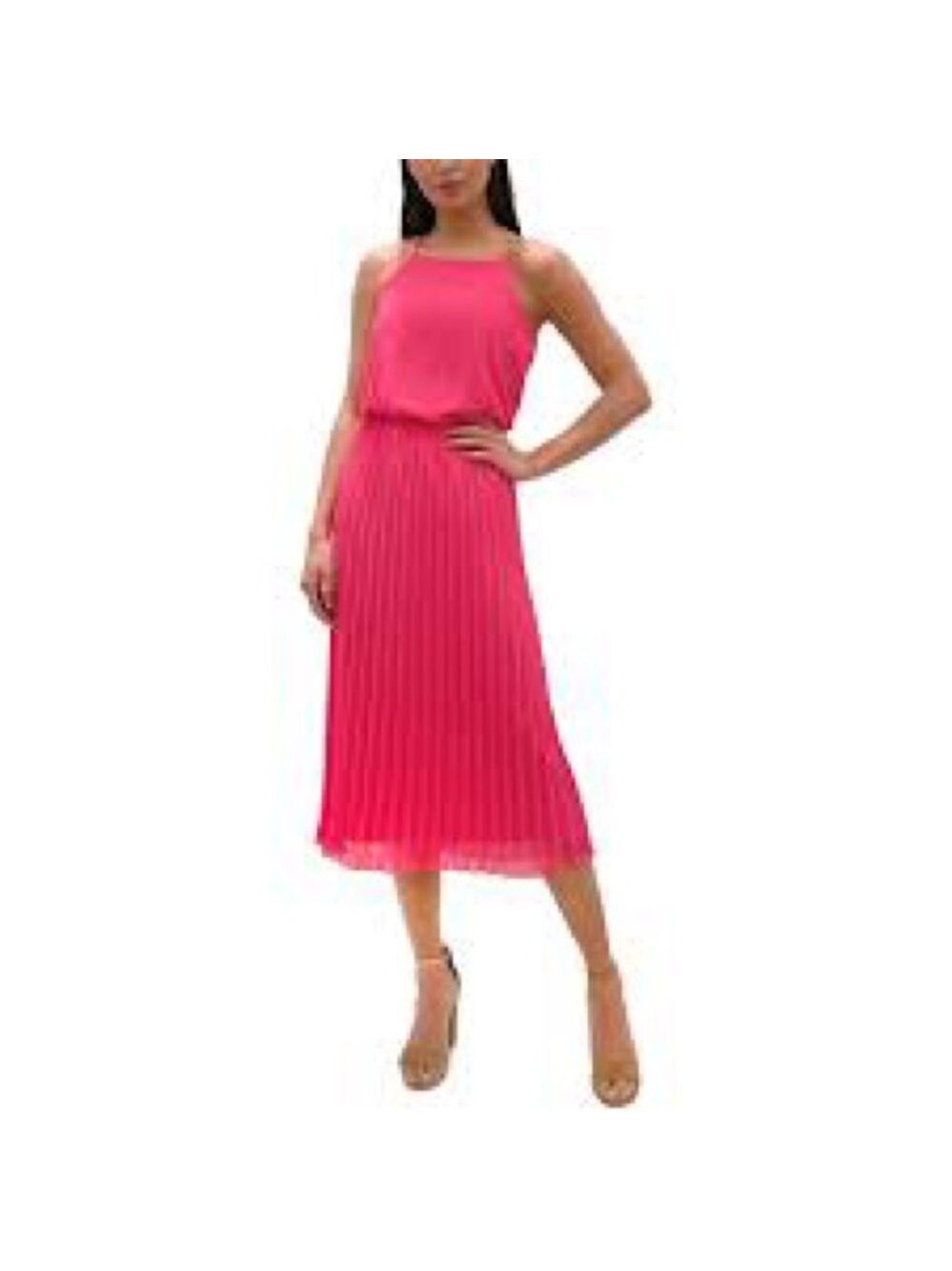 Sam Edelman Hot Pink Pleated Midi Dress - Picture 13 of 13